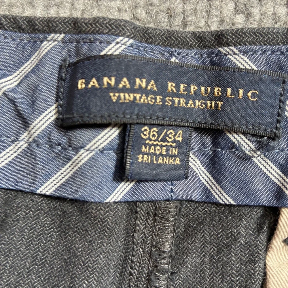 Banana Republic Vintage Straight Pants Mens‎ 36x34 Gray Cotton Chinos